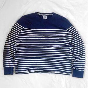 Lands End Rugby Navy/White Striped Sweatshirt